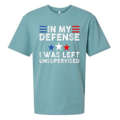 vintage Funny In My Defense I Was Left Unsupervised Sueded Cloud Jersey T-Shirt