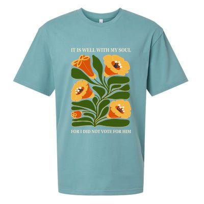 Vintage Floral It Is Well With My Soul For I Did Not Vote For Him Sueded Cloud Jersey T-Shirt