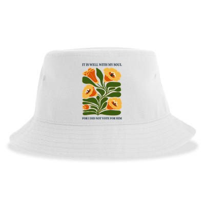 Vintage Floral It Is Well With My Soul For I Did Not Vote For Him Sustainable Bucket Hat