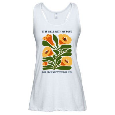 Vintage Floral It Is Well With My Soul For I Did Not Vote For Him Ladies Essential Flowy Tank