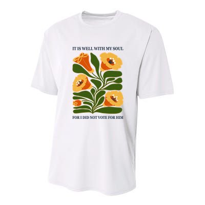 Vintage Floral It Is Well With My Soul For I Did Not Vote For Him Youth Performance Sprint T-Shirt