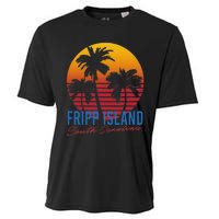 Vintage Fripp Island South Carolina Palm Rees Sunset Retro Cooling Performance Crew T-Shirt