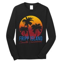 Vintage Fripp Island South Carolina Palm Rees Sunset Retro Long Sleeve Shirt