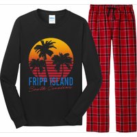 Vintage Fripp Island South Carolina Palm Rees Sunset Retro Long Sleeve Pajama Set