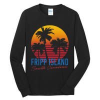 Vintage Fripp Island South Carolina Palm Rees Sunset Retro Tall Long Sleeve T-Shirt