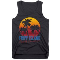 Vintage Fripp Island South Carolina Palm Rees Sunset Retro Tank Top