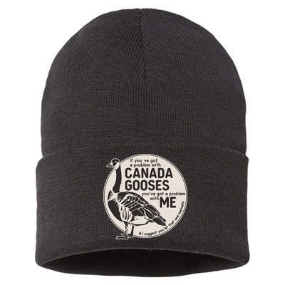 Vintage Funny If You Got A Problem With Canada Gooses Sustainable Knit Beanie