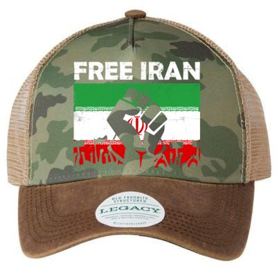 Vintage Free Iran Stand With Women Iranian Flag Raised Hand Legacy Tie Dye Trucker Hat