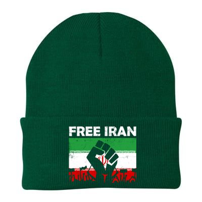 Vintage Free Iran Stand With Women Iranian Flag Raised Hand Knit Cap Winter Beanie