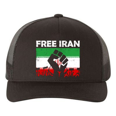 Vintage Free Iran Stand With Women Iranian Flag Raised Hand Yupoong Adult 5-Panel Trucker Hat