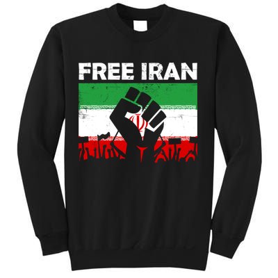 Vintage Free Iran Stand With Women Iranian Flag Raised Hand Sweatshirt