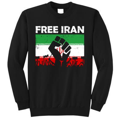 Vintage Free Iran Stand With Women Iranian Flag Raised Hand Sweatshirt