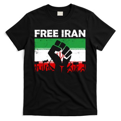 Vintage Free Iran Stand With Women Iranian Flag Raised Hand T-Shirt