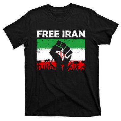 Vintage Free Iran Stand With Women Iranian Flag Raised Hand T-Shirt