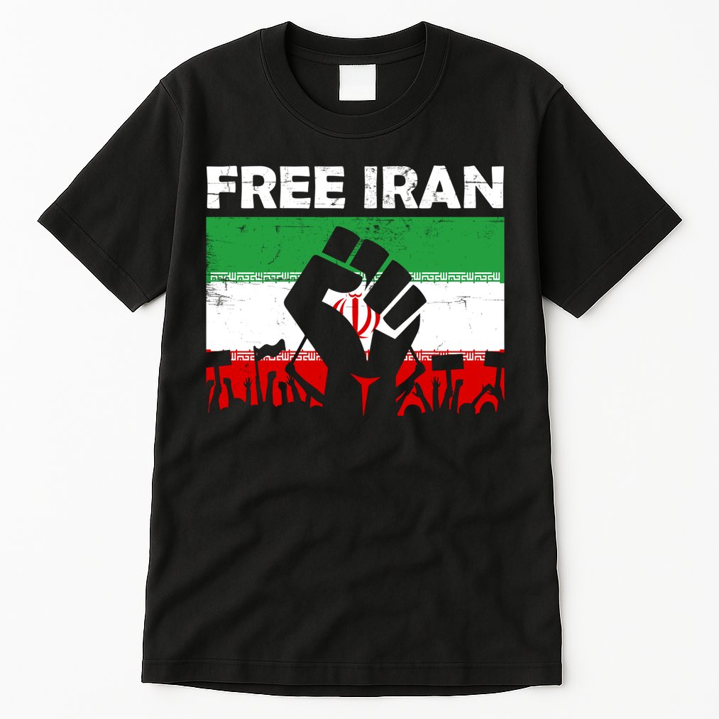 Vintage Free Iran Stand With Women Iranian Flag Raised Hand Tall T-Shirt