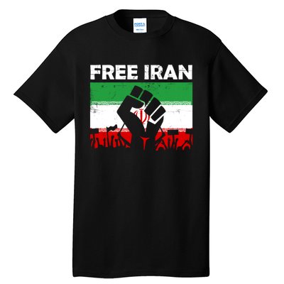 Vintage Free Iran Stand With Women Iranian Flag Raised Hand Tall T-Shirt