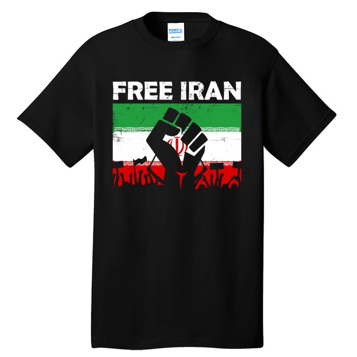 Vintage Free Iran Stand With Women Iranian Flag Raised Hand Tall T-Shirt