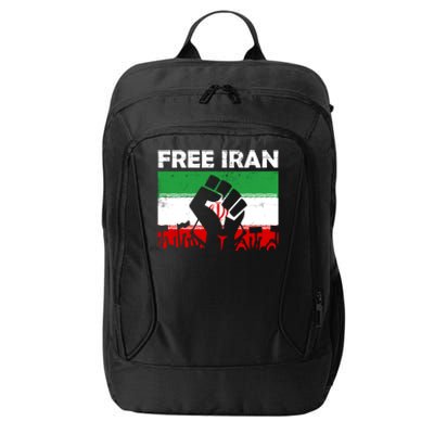 Vintage Free Iran Stand With Women Iranian Flag Raised Hand City Backpack