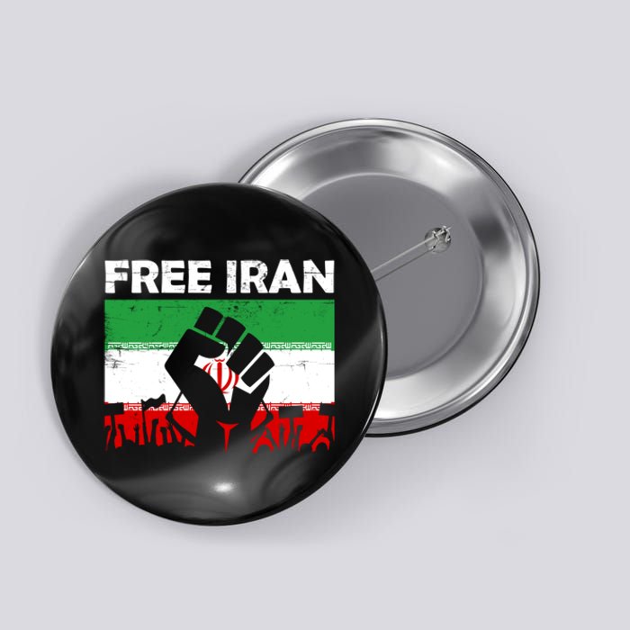 Vintage Free Iran Stand With Women Iranian Flag Raised Hand Button