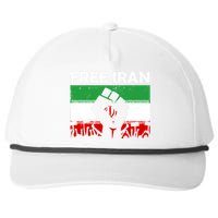 Vintage Free Iran Stand With Women Iranian Flag Raised Hand Snapback Five-Panel Rope Hat