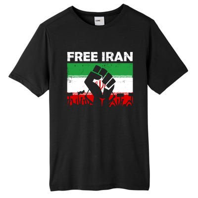 Vintage Free Iran Stand With Women Iranian Flag Raised Hand Tall Fusion ChromaSoft Performance T-Shirt