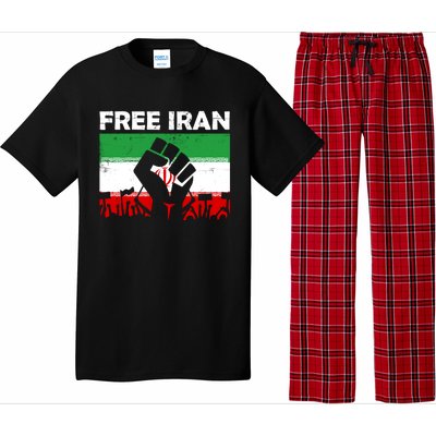 Vintage Free Iran Stand With Women Iranian Flag Raised Hand Pajama Set