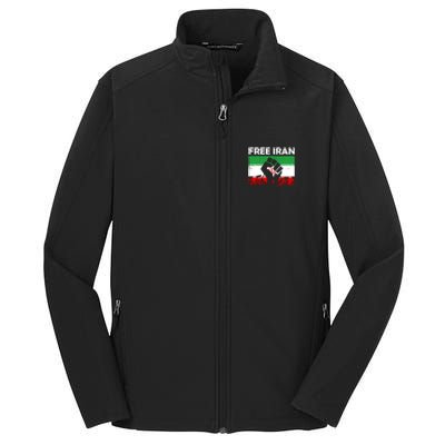 Vintage Free Iran Stand With Women Iranian Flag Raised Hand Core Soft Shell Jacket