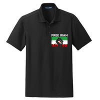 Vintage Free Iran Stand With Women Iranian Flag Raised Hand Dry Zone Grid Polo