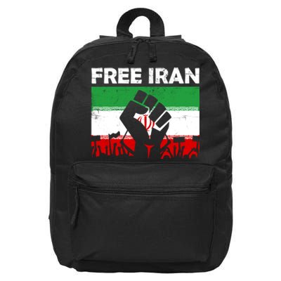 Vintage Free Iran Stand With Women Iranian Flag Raised Hand 16 in Basic Backpack