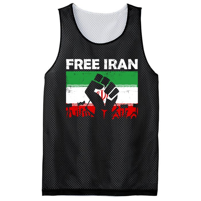 Vintage Free Iran Stand With Women Iranian Flag Raised Hand Mesh Reversible Basketball Jersey Tank