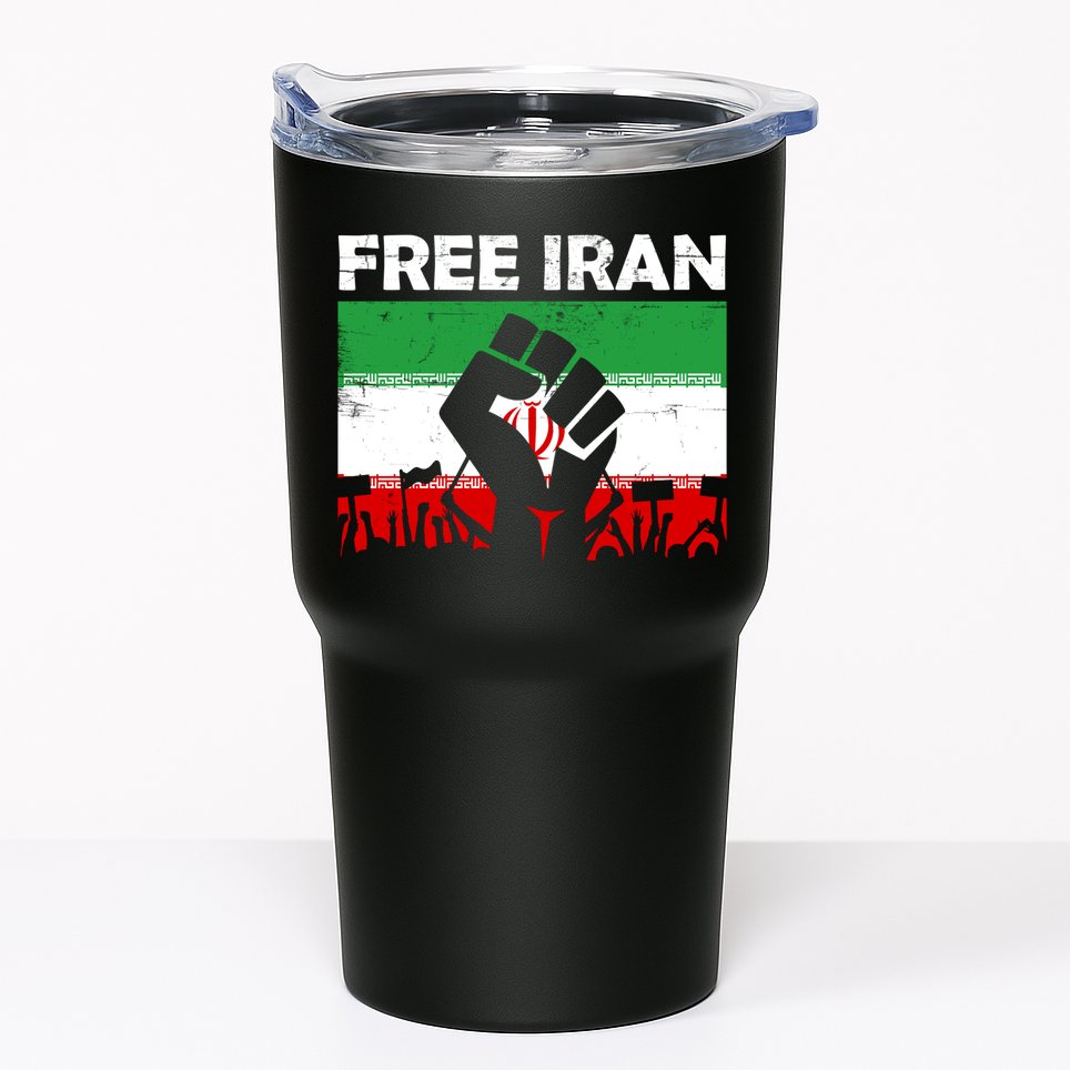 Vintage Free Iran Stand With Women Iranian Flag Raised Hand Tumbler