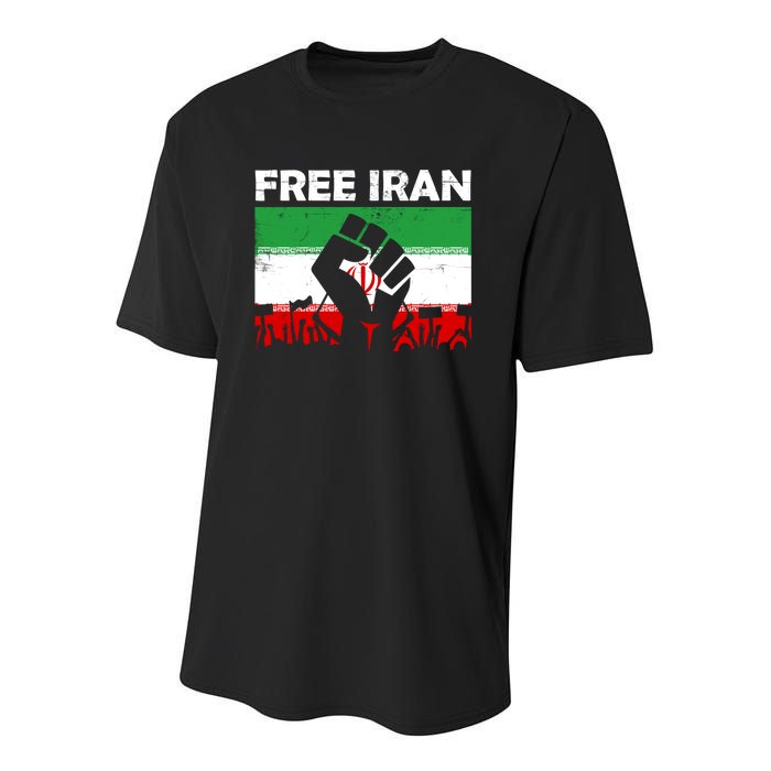 Vintage Free Iran Stand With Women Iranian Flag Raised Hand Youth Performance Sprint T-Shirt