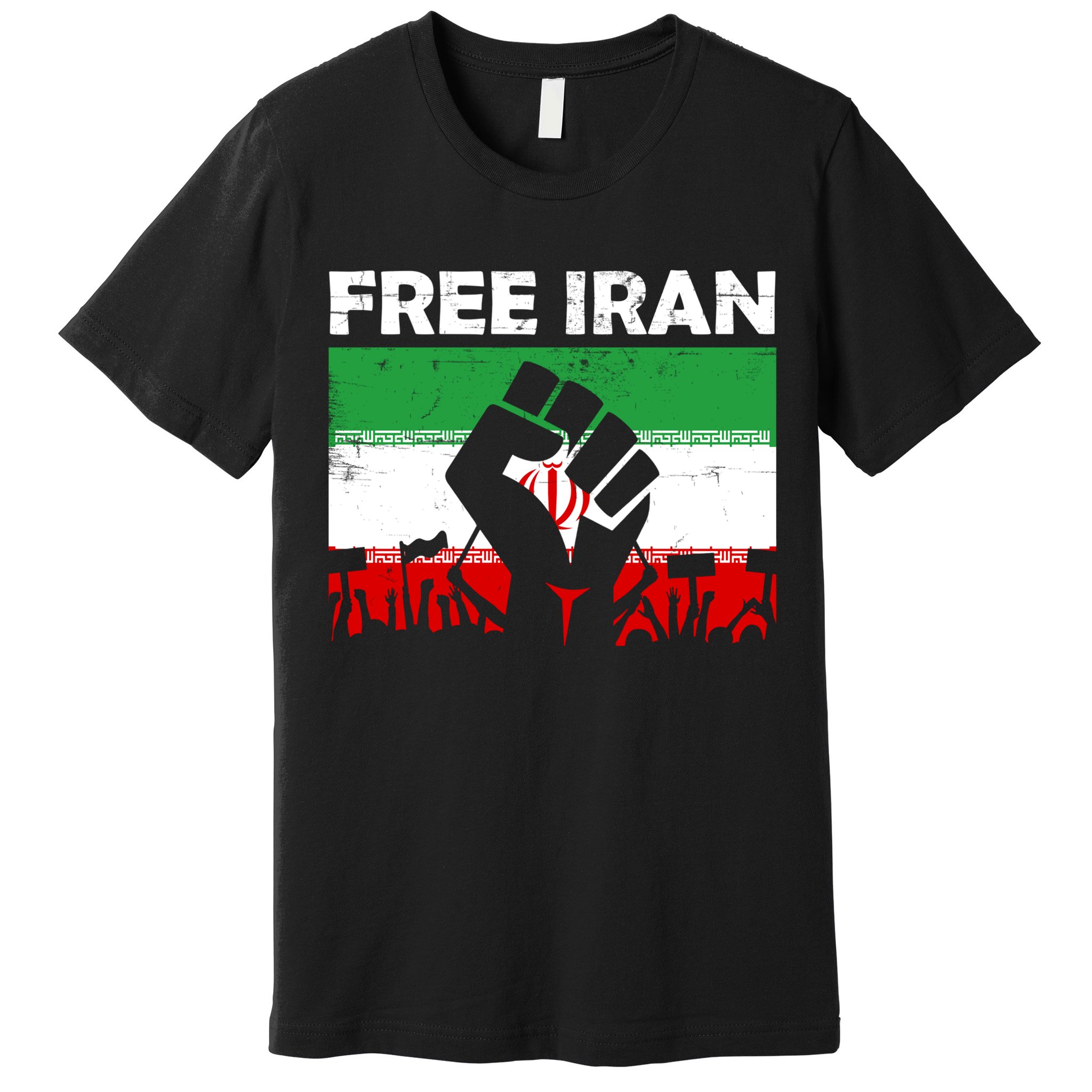 Vintage Free Iran Stand With Women Iranian Flag Raised Hand Premium T-Shirt