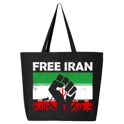 Vintage Free Iran Stand With Women Iranian Flag Raised Hand 25L Jumbo Tote