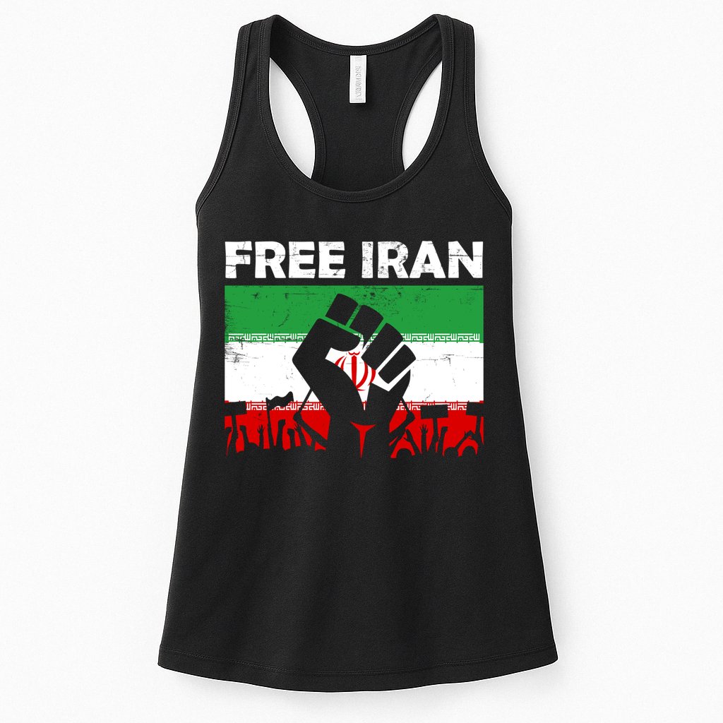 Vintage Free Iran Stand With Women Iranian Flag Raised Hand Womens Tank Top