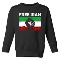 Vintage Free Iran Stand With Women Iranian Flag Raised Hand Toddler Sweatshirt