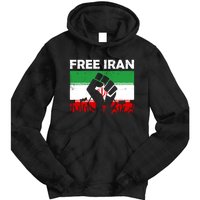 Vintage Free Iran Stand With Women Iranian Flag Raised Hand Tie Dye Hoodie