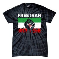 Vintage Free Iran Stand With Women Iranian Flag Raised Hand Tie-Dye T-Shirt