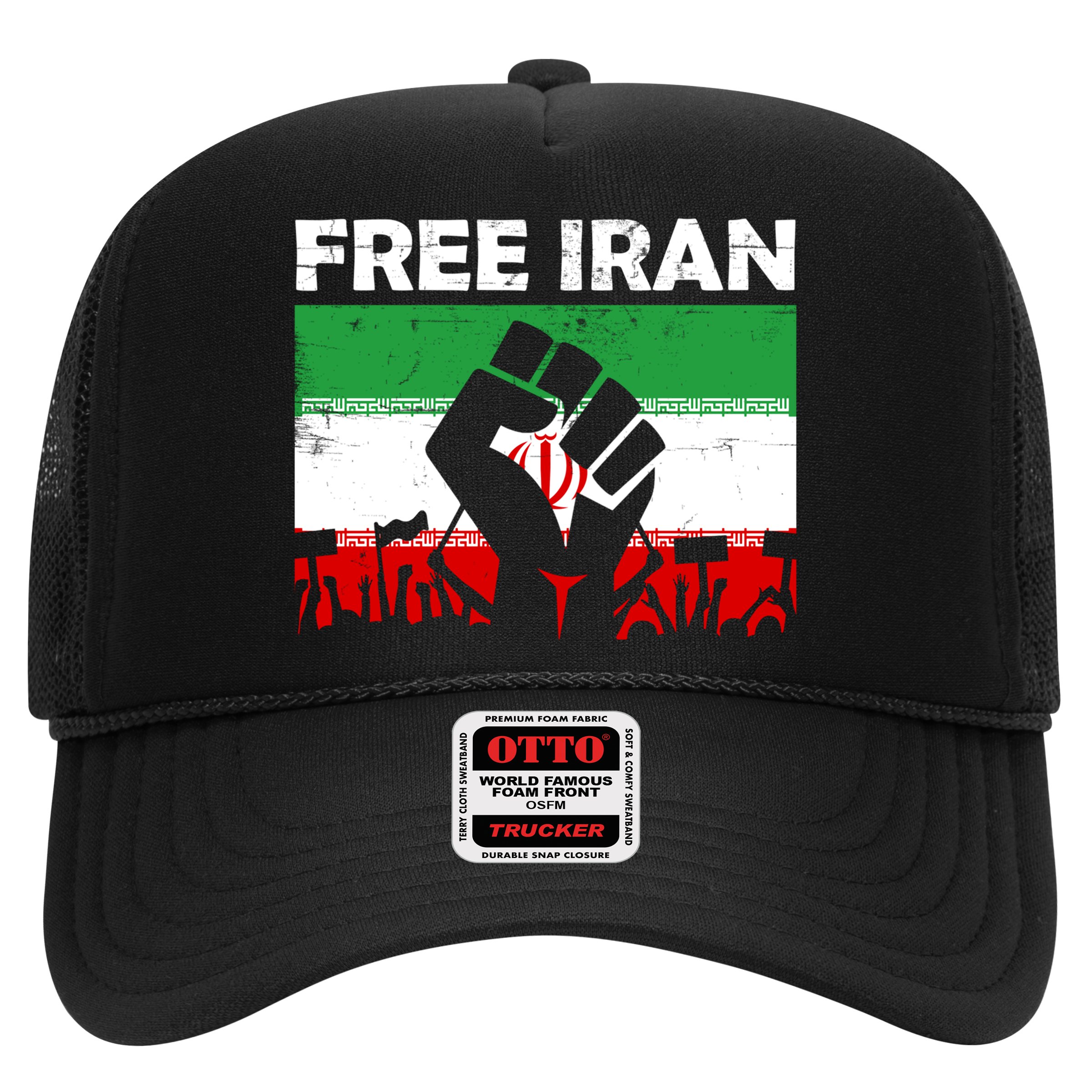 Vintage Free Iran Stand With Women Iranian Flag Raised Hand Hat