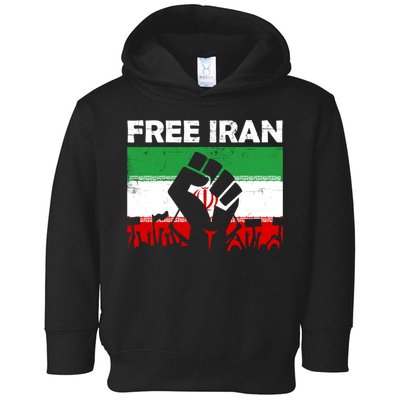 Vintage Free Iran Stand With Women Iranian Flag Raised Hand Toddler Hoodie