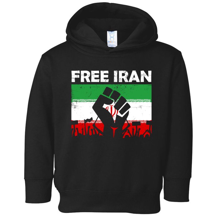 Vintage Free Iran Stand With Women Iranian Flag Raised Hand Toddler Hoodie