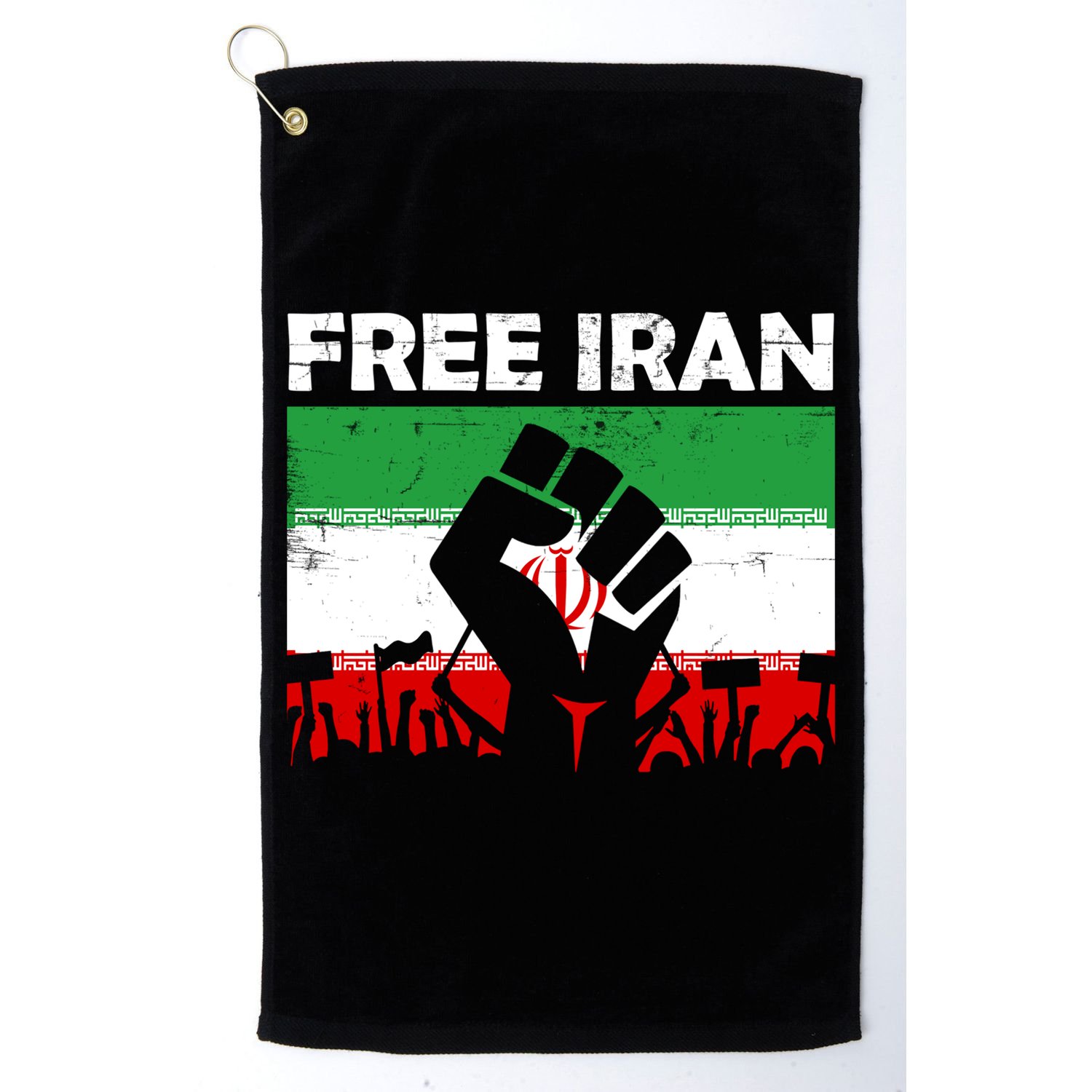 Vintage Free Iran Stand With Women Iranian Flag Raised Hand Golf Towel