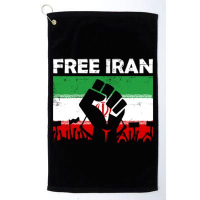 Vintage Free Iran Stand With Women Iranian Flag Raised Hand Platinum Collection Golf Towel