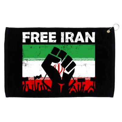 Vintage Free Iran Stand With Women Iranian Flag Raised Hand Grommeted Golf Towel