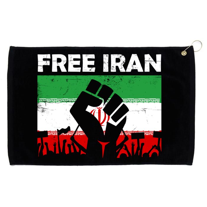 Vintage Free Iran Stand With Women Iranian Flag Raised Hand Grommeted Golf Towel