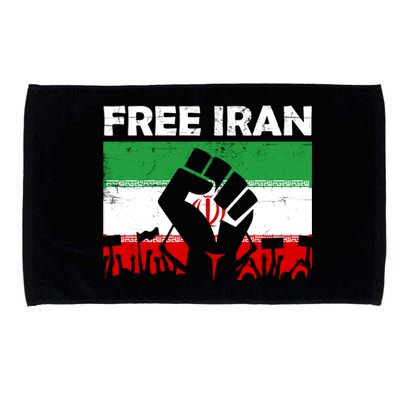 Vintage Free Iran Stand With Women Iranian Flag Raised Hand Microfiber Hand Towel