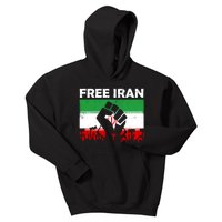 Vintage Free Iran Stand With Women Iranian Flag Raised Hand Kids Hoodie