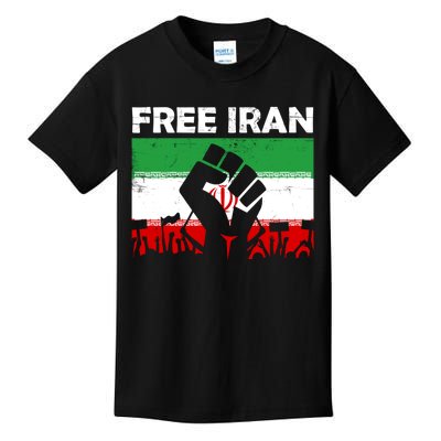 Vintage Free Iran Stand With Women Iranian Flag Raised Hand Kids T-Shirt