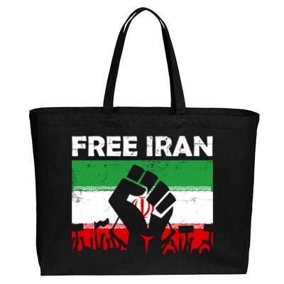 Vintage Free Iran Stand With Women Iranian Flag Raised Hand Cotton Canvas Jumbo Tote