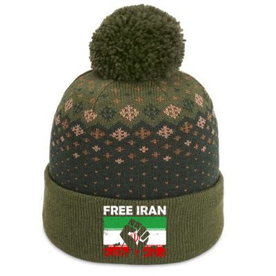 Vintage Free Iran Stand With Women Iranian Flag Raised Hand The Baniff Cuffed Pom Beanie